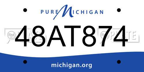 48AT874 Michigan License Plate