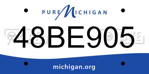 48BE905 Michigan License Plate