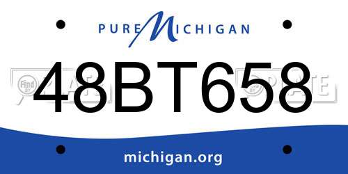 48BT658 Michigan License Plate