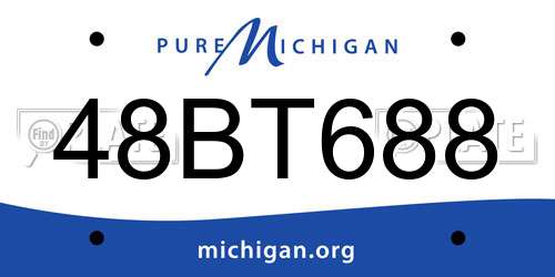 48BT688 Michigan License Plate