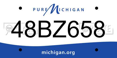 48BZ658 Michigan License Plate