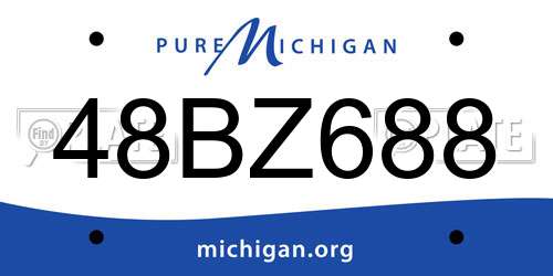 48BZ688 Michigan License Plate