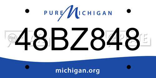 48BZ848 Michigan License Plate