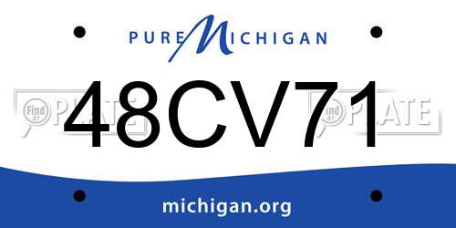 48CV71 Michigan License Plate