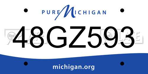 48GZ593 Michigan License Plate