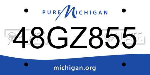 48GZ855 Michigan License Plate