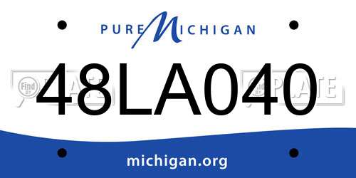 48LA040 Michigan License Plate