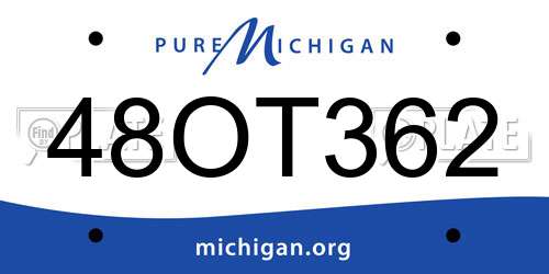 48OT362 Michigan License Plate