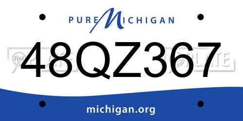 48QZ367 Michigan License Plate