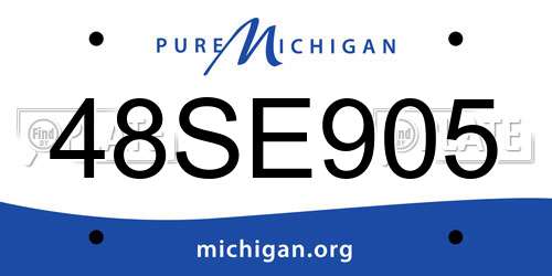 48SE905 Michigan License Plate