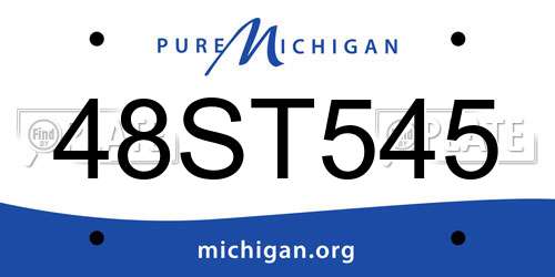 48ST545 Michigan License Plate