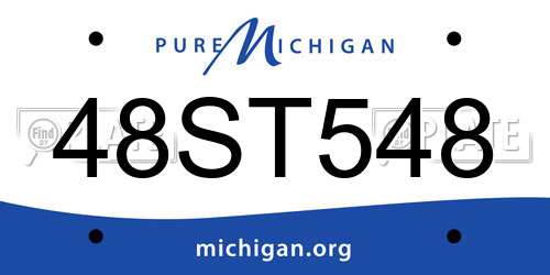 48ST548 Michigan License Plate