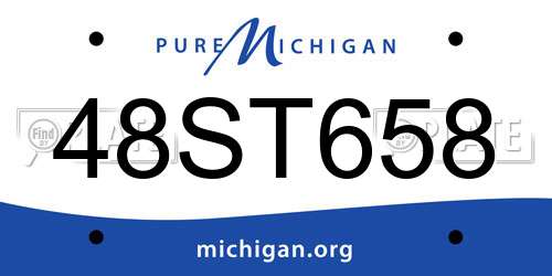 48ST658 Michigan License Plate