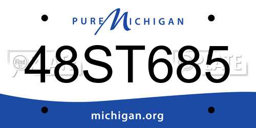 48ST685 Michigan License Plate