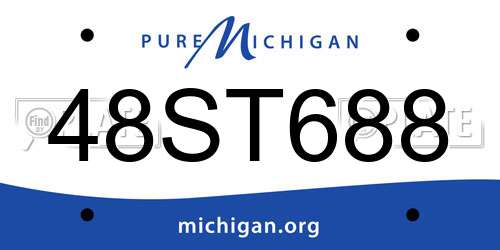 48ST688 Michigan License Plate
