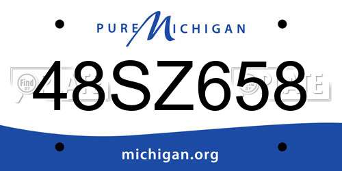 48SZ658 Michigan License Plate