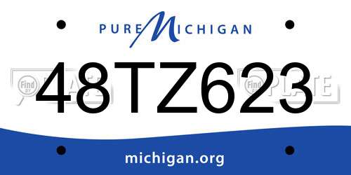 48TZ623 Michigan License Plate