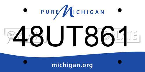 48UT861 Michigan License Plate