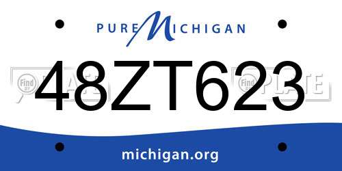 48ZT623 Michigan License Plate