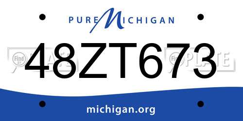 48ZT673 Michigan License Plate