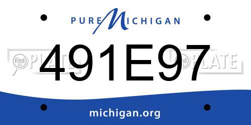 491E97 Michigan License Plate