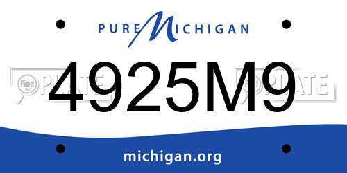 4925M9 Michigan License Plate
