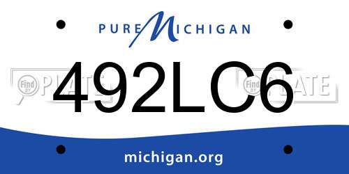 492LC6 Michigan License Plate