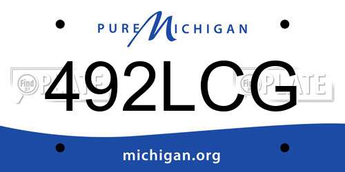 492LCG Michigan License Plate