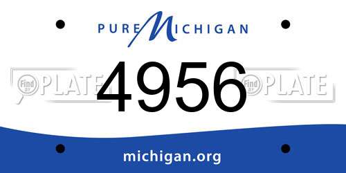 4956 Michigan License Plate