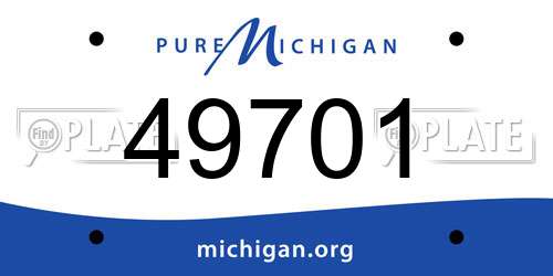 49701 Michigan License Plate