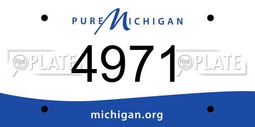 4971 Michigan License Plate