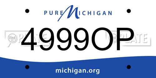 4999OP Michigan License Plate