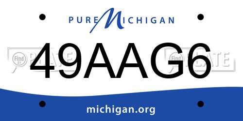49AAG6 Michigan License Plate