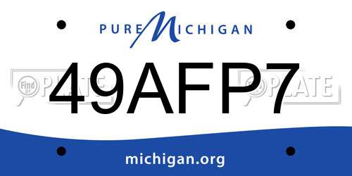 49AFP7 Michigan License Plate