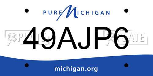 49AJP6 Michigan License Plate