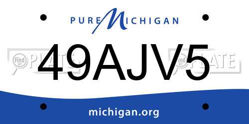 49AJV5 Michigan License Plate