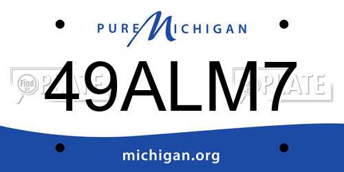 49ALM7 Michigan License Plate