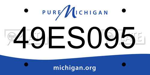 49ES095 Michigan License Plate