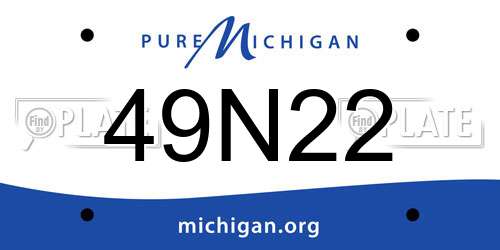 49N22 Michigan License Plate