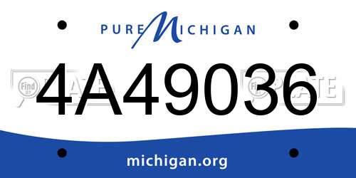 4A49036 Michigan License Plate