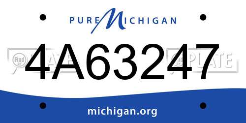 4A63247 Michigan License Plate