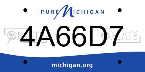 4A66D7 Michigan License Plate