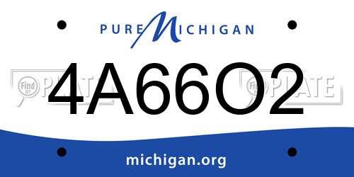 4A66O2 Michigan License Plate