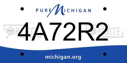 4A72R2 Michigan License Plate
