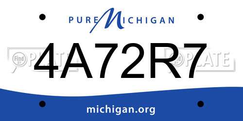 4A72R7 Michigan License Plate