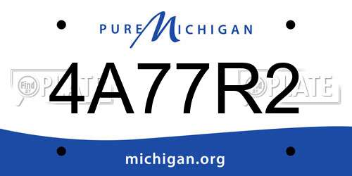 4A77R2 Michigan License Plate
