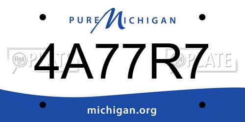 4A77R7 Michigan License Plate