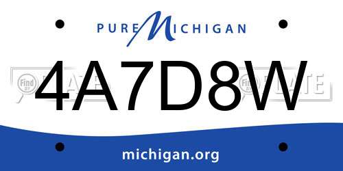 4A7D8W Michigan License Plate