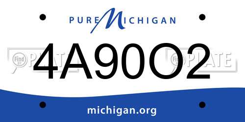 4A90O2 Michigan License Plate