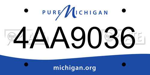 4AA9036 Michigan License Plate